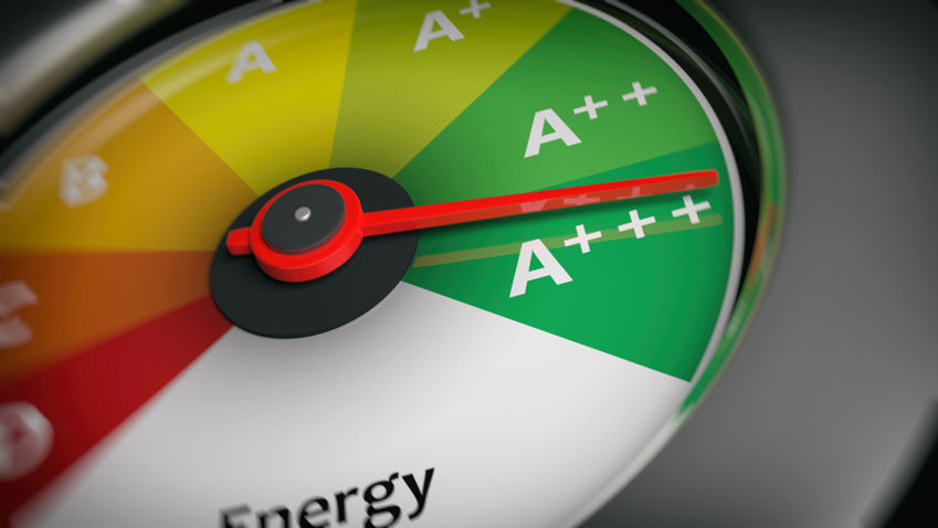 Energy efficiency gauge showing at A+++
